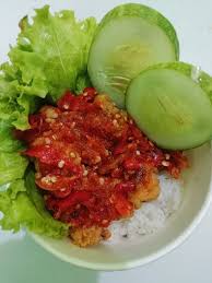 Rice Bowl Ayam Geprek + Es Teh